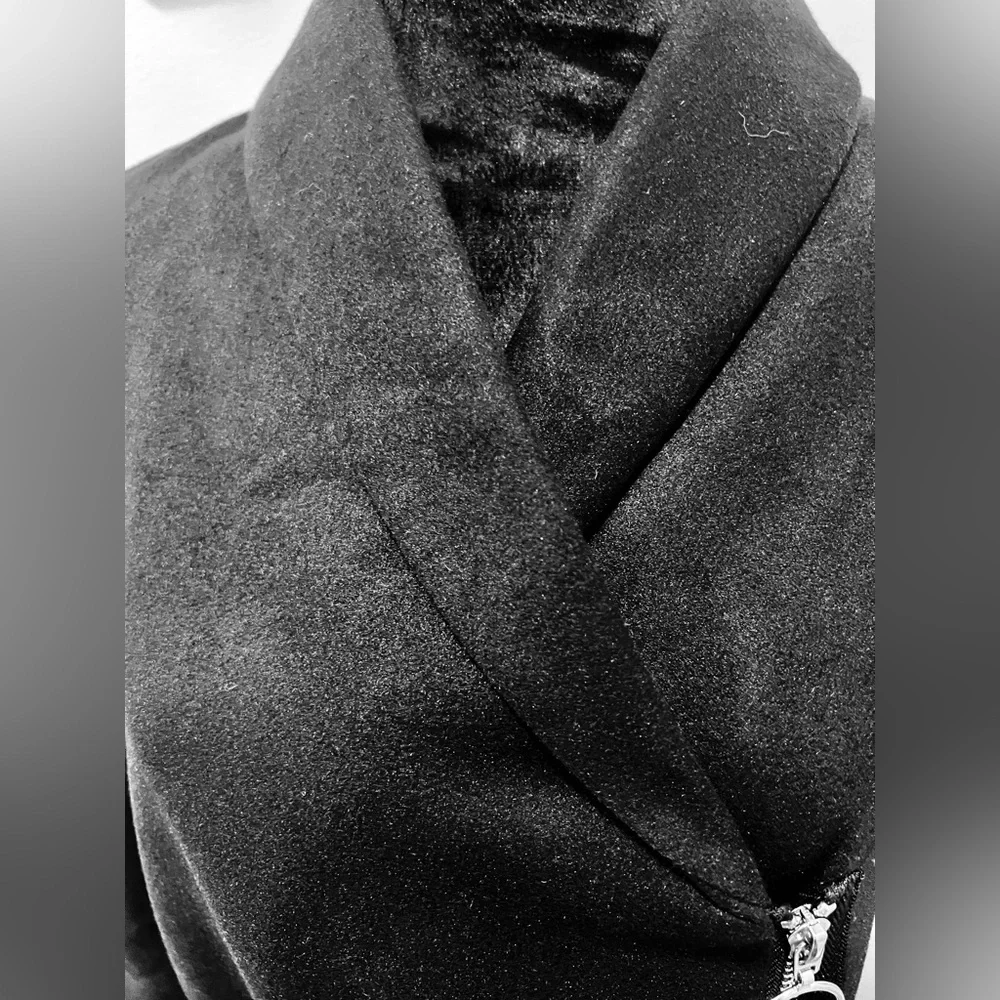 Uoozee. Black Asymmetrical Zip Moto Blazer Jacket Belted NWT. Sz XL - Picture 6 of 13